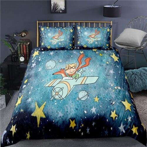 Lovely Little Prince 3D Printed Bedding Set Duvet Cover Queen Twin Size for Boys Bedroom Decor