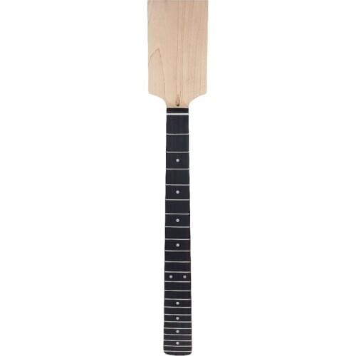 Electric Guitar Neck Paddle Head Rosewood on Maple 22 Frets Dot Inlay Unfinished Diy Parts