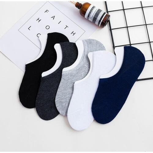 5 Pair/lot Mens Socks Fashion Ankle Socks Silicone Non Slip Invisible Short Socks Cotton No show Boat Socks Summer Cool Socks