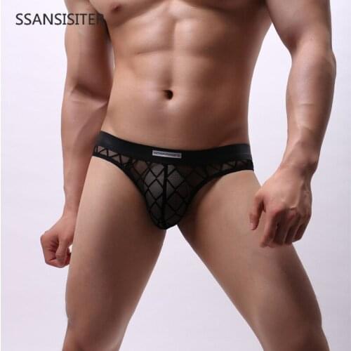 Men Underwear Mesh Breathable Sexy Men Jockstrap Thongs Mens Slip Cueca Gay Male Panties Underpants G-String Gay Underwear Hot