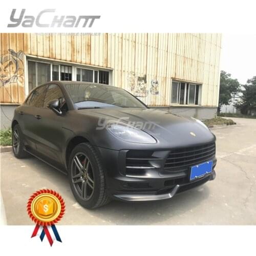 Car-Styling Carbon Fiber Body Kit Fit For 2018-2020 Macan TA Style Front Lip Bumper Side Vents Cover Rear Diffuser Rear Spoiler