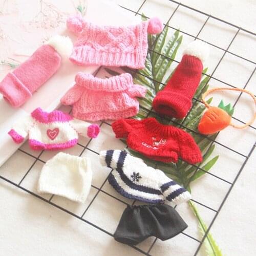 20cm Doll Outfit Plush Dolls Clothes scarf sweater Knitted hat Stuffed Toys Dolls Accessories for Korea Kpop EXO Idol Dolls