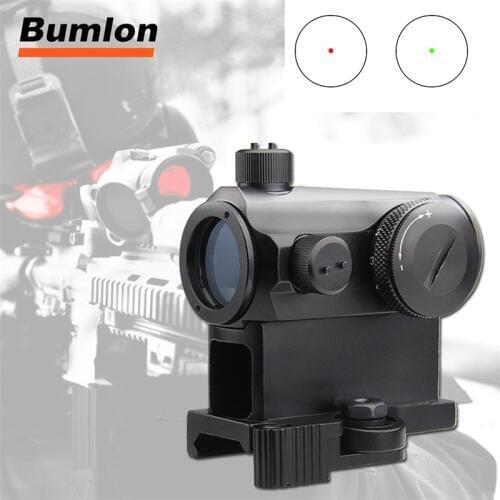 New Optical Sight Mini Micro 1X24 Reflex Green & Red Dot Scope Sight with QD Quick Riser Mount Red Dot sight for Hunting Airsoft