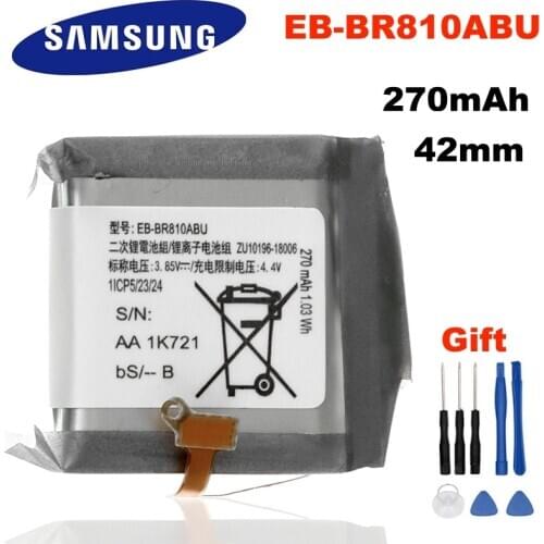 Samsung Original Battery EB-BR170ABU EB-BR810ABU 270mAh For SAMSUNG Gear S4 mini Watch 42mm SM-R810 + Free Tools