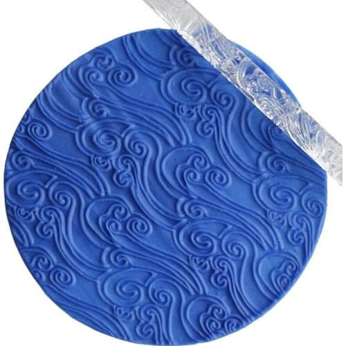 Cake Fondant Embossed Rolling Pin Gum Embossing Sugar Cake Decor Crafts Tool A1