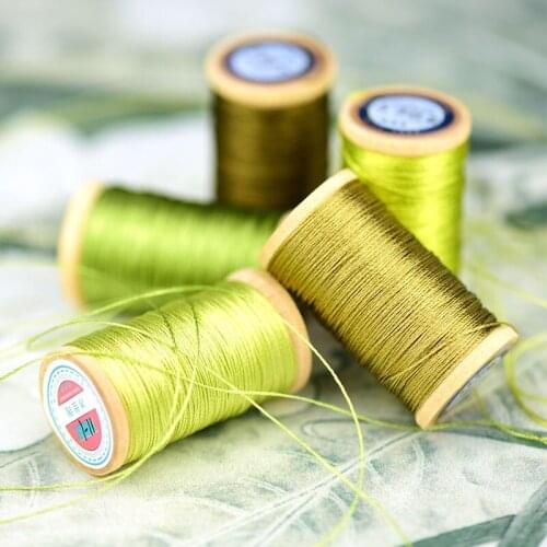 Hand-woven embroidery thread polyamide fibre line Roll Of 0.3mm Tassels Line 50M High strength 3 Strands Thread Army green