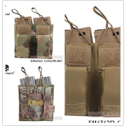 5.56 Pistol Double Open Top Magazine Emerson Tactical MAG pouch military army MOLLE combat gear EM6362