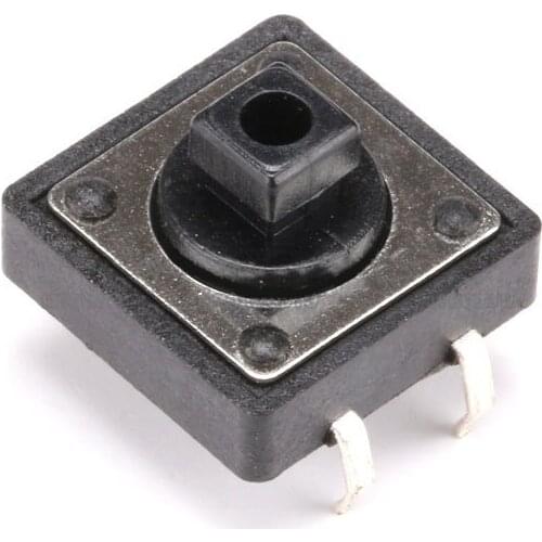 20PCS/Lot Tactile Switch 12x12x7.3MM Micro Switch DIP 4 PIN Tact Switch Push Button Switch Black square handle H=7.3mm
