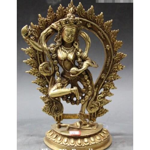 Tibet Buddhism Stand Vajrayogini Vajravarahi Buddha Hold Faqi Statue