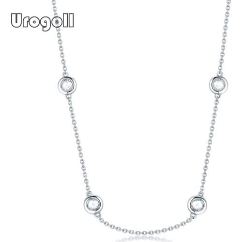Fine Jewelry 925 Sterling Silver Chain Necklaces For Women Luxury Wedding Engagement Anniversary Silver 925 Jewelry Gifts