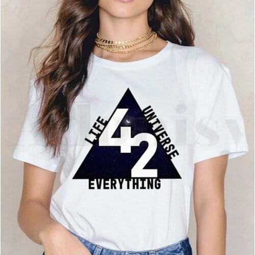 Womens T-shirt The Answer To Life The Universe And Everything 42 Printed Short Sleeve Female Tops Tees Harajuku T Shirts