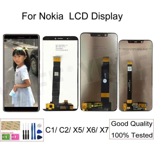 For Nokia C2 C1 X7 X6 X5 LCD Display With Touch Screen Digitizer Assembly Replacement Parts Original Good Quality 100% Tested