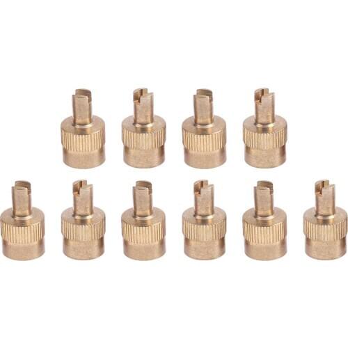 10pcs Coppe Slotted Head Valve Stem Caps for Car Motorcycle Schrader Valve