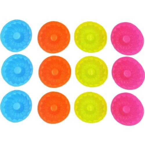 12x Silicone Cake Mould DIY Sugarcraft Pudding Jelly Mold Baking Decor