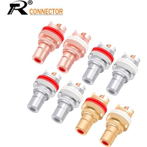 20Pcs/10Pairs Copper CMC RCA Female Terminal Jack Socket AV Audio Video Connector High Quality
