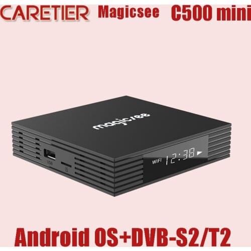3PCS C500 mini Amlogic S905W Android TV Box Digital Satellite Receiver DVB-S2X/S2 DVB T2 Android 4K TV Box