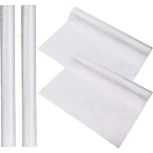 4 Rolls Fridge Mats Non-Slip Waterproof Shelf Liner DIY EVA Cupboard Cabinet Shelf Refrigerator Pad 45X150cm