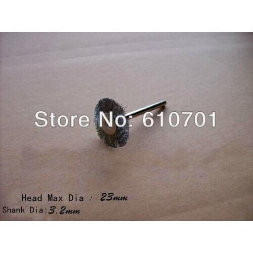 5PCS T/Parallel Shape 23mm End Stainless Steel Wire Brush 3.2mm mandrel For Rotary Tools Electric Grinder Milling