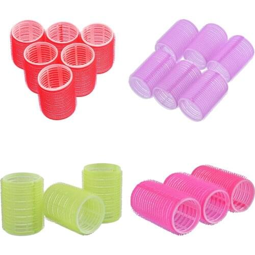 6x Big Self Grip Hair Rollers Cling DIY Hair Curlers