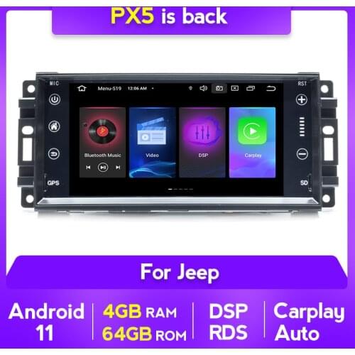 4G DSP Android 11 Car dvd radio Player For Jeep Cherokee Compass Commander Wrangler 300C Dodge Caliber Liberty GPS Navigation