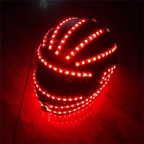 FREE Colorful Led luminescence remote control Rechargeable RGB Luminescent helmet Performing props Rabbit mask Bar Nightclub KTV
