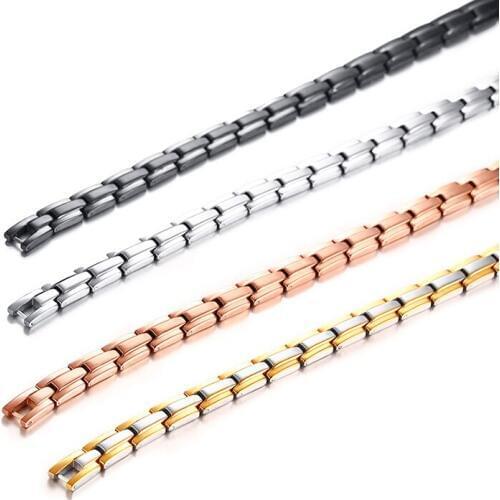 Unisex 50cm Big Necklace for Men Women Male Female High Quality Black Silver Color Stainless Steel Healthy Magnetic Stone Chain