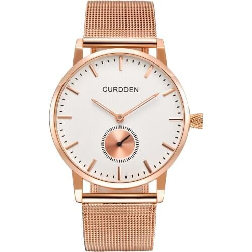 2020 Rose Gold Brand Luxury Watches Men Fashion Stainless Steel Waterproof Minimalist Quartz Watch Montres de Marque de Luxe