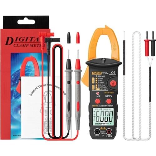 ST184 6000 Counts Digital Multimeter Clamp Meter True RMS AC/DC Voltage Ohm Hz Dropship