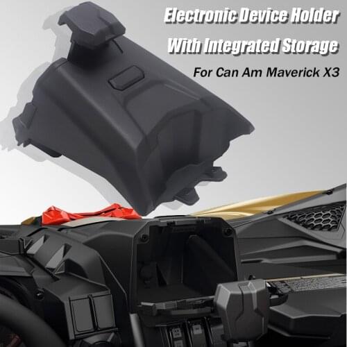 For Can Am Maverick X3 Models 2017-2021 2020 Electronic Device Holder With Integrated Storage Smartphone Navigation Stand Black