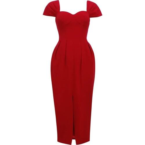 Elegant Women Dress Bodycon Sexy New Arrival V Neck Fashion Party Club Celebrity Red Ladies Clothes