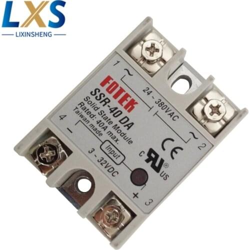 FOTEK Solid State Relay 40A Single Phase High Power Voltage Regulator Industrial Relay SSR-40DA