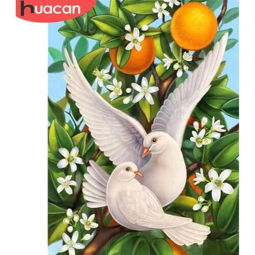 HUACAN Diamond Painting Full Square Pigeon Cross Stitch Diamond Embroidery Animals Rhinestones Art Hobby Gift Home Decoration