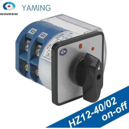 HZ12-40/02 on-off 2 poles 2 positions with protective plastic cover manually transfer power cut off changeover rotary cam switch
