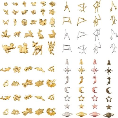 1set Alloy Cabochons Animal Flower Star Assorted Filling Charms Supplies for DIY Crafts Jewelry Nail Art Decoration Scrapbooking