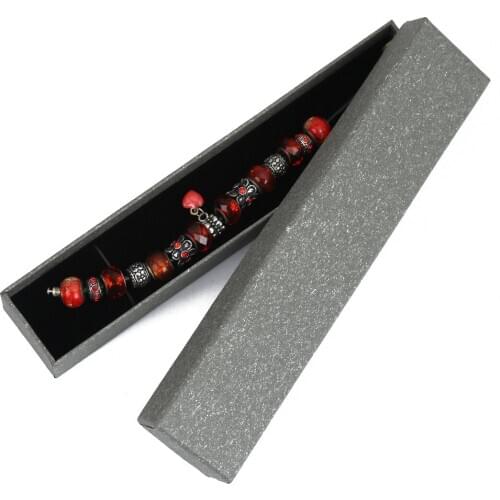 DoreenBeads Rectangle Cardboard Necklace Bracelet Jewelry Box Creative Gift Box For Jewelry Packaging 21*4*2cm Simple Style 1PC