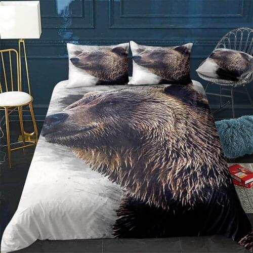 Bear Quilt Cover Pillowcase 3Piece Comforter Bedding Set With Pillow Case Single Double Duvet Cover Home Decora