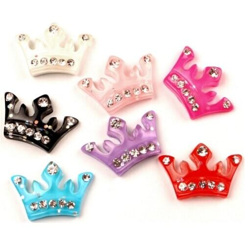 20Pcs Random Mixed Resin Crown Embellishments Flatback Cabochon Scrapbook Wedding Decoration Diy Craft Accessories