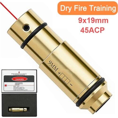 9mm Laser Bullet 9mm Bore Sight Red Dot Laser Cartridge for Dry Fire Training Hunting Shooting Pistol Red Dot Laser