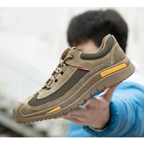 K06 Mens winter sports shoes Anti-smashing anti-piercing indestructible safety shoes steel toe cap work shoes casual zapatos