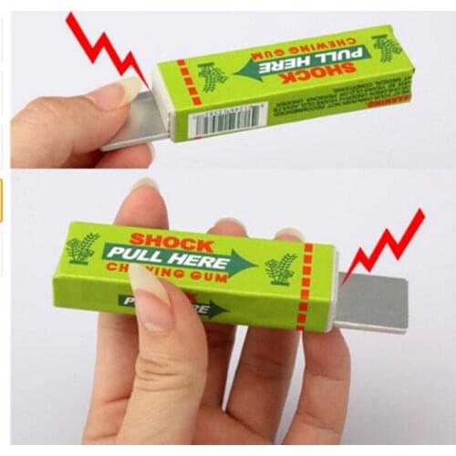 Mischief, trick or treat, funny electric shock joke, chewing gum slider, shocking toy, gift, gadget