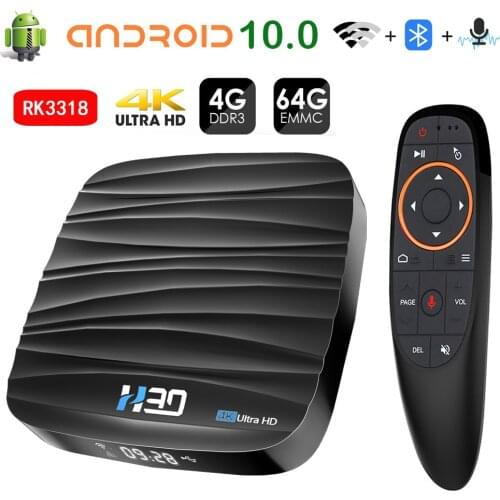 2020 Android Smart TV Box Android 10 4GB 64GB 4K H.265 Media Player 3D Video 2.4G 5GHz Wifi TV receiver RK3318 Set top Box