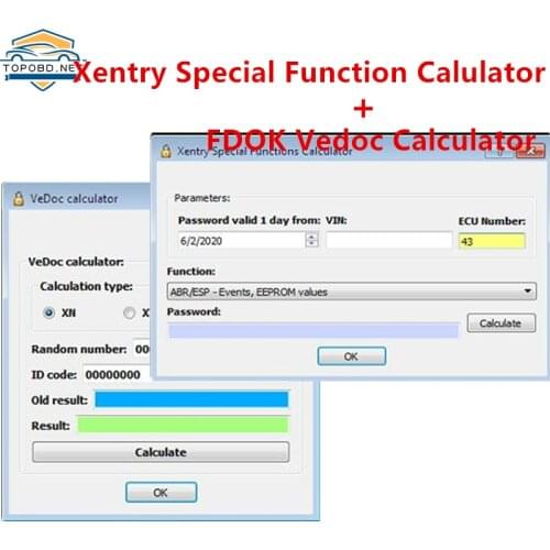 2020 HOT SELL DAS Xentry Special Function Calculator FDOK Vedoc Calculator Keygen for MB Star C3 C4 C5 C6