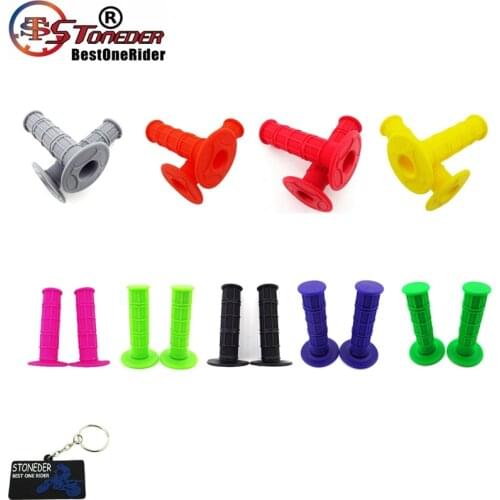 STONEDER Rubber Throttle Handle Grips For Honda Yamaha Kawasai Suzuki TTR YZF SSR Pit Dirt Motor Bike Motorcycle Motocross