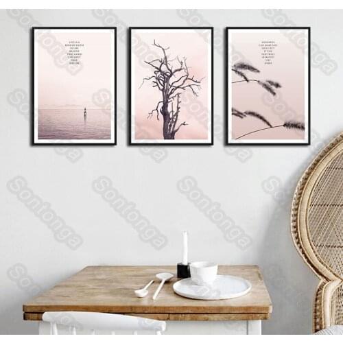 Plant Reed Canvas Painting Nordic Art Poster Sofa Simple Bedroom Bedside Painting Creative Painting Nordic Style 3D Stereo Wall
