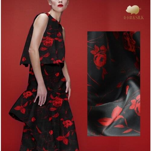 Rose digital printing silk organza satin fabric 12mm smooth and delicate shirt dress silk fabric satin wholesale silk cloth