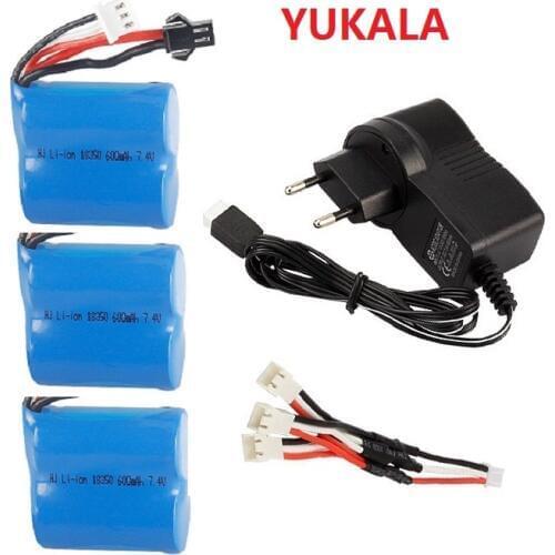 7.4V 600mAh Li-ion battery 18350 for H100 H102 S2 High speed R/C racing boat
