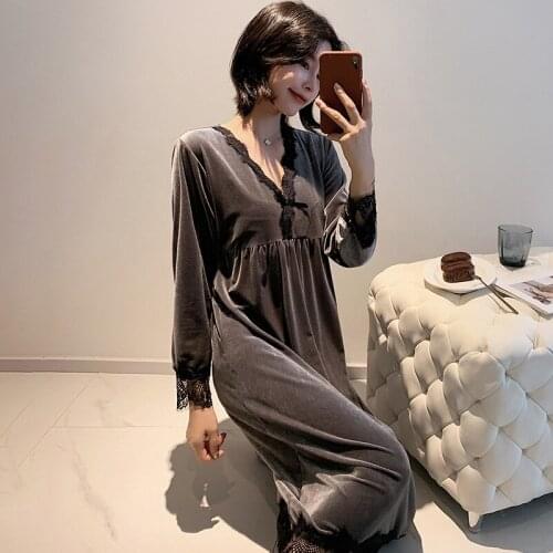 Warm Lace Bridesmaid Robes Womens Pajamas Bride Elegant Home Golden Velvet Dressing Sleep Gown Bathrobe Femme Kimono Sleep Wear