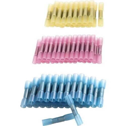 Heat Shrink Butt Wire Connectors Insulated Waterproof Terminals Marine Copper Wire Electrical Kits C66