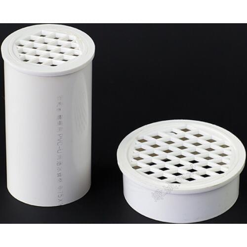 Insert Type Simple Floor Drain PVC 50-160 Round Pipe end cap Filter Net air vent cover for Garden Balcony Roof Drainage Fittings
