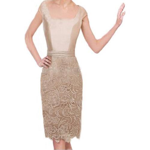 YNQNFS champagne lace bride mother dress cocktail party short elegant robe party wedding party guests evening carnival 2020